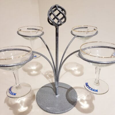 4 Glass Cocktail Tree Holder
